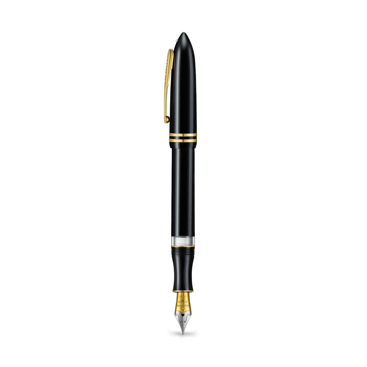 Sheaffer Balance III E893 Glossy Black and Gold Trims Fountain Pen (Medium Nib)