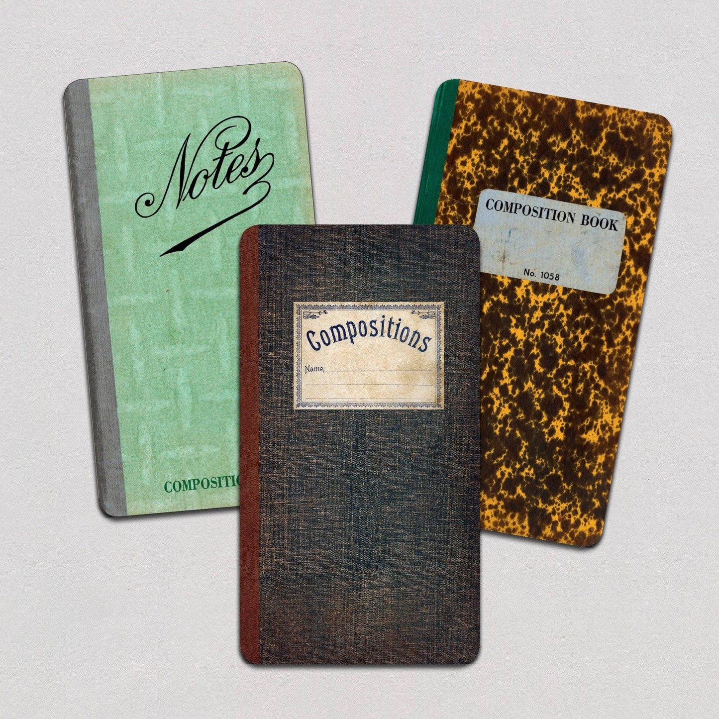 Set of 3 Vintage Style Pocket Notebooks