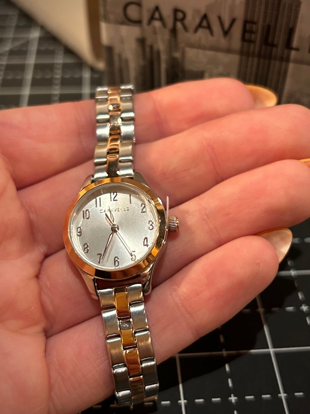 Caravelle by Bulova Ladies Traditional Stainless Steel & Rose Gold Watch