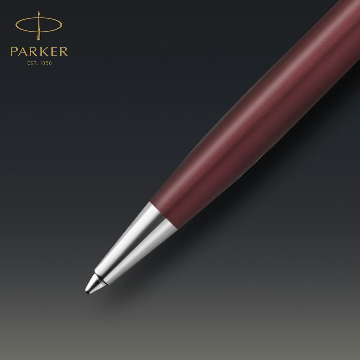 Parker Sonnet Premium Red Satin with Silver Trim Deco Ballpoint Pen