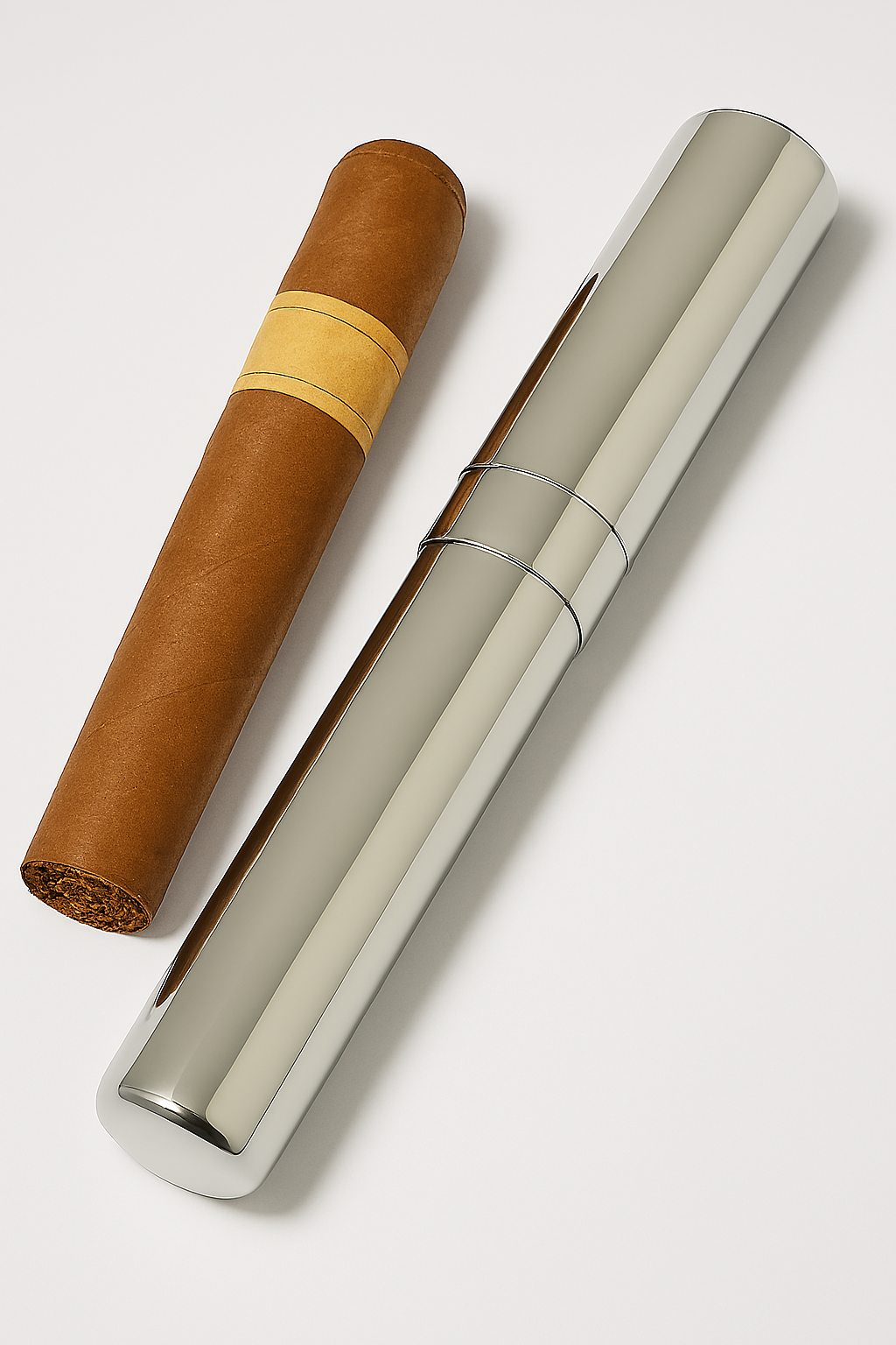 English Pewter Single Cigar Holder