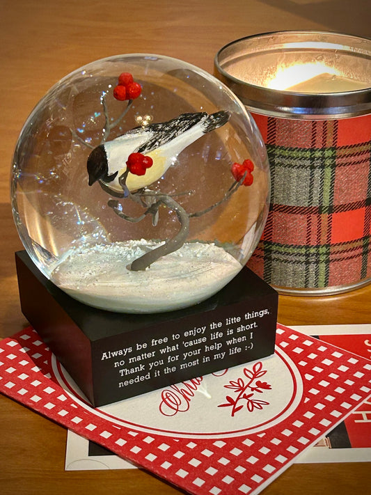 Chickadee Snow Globe