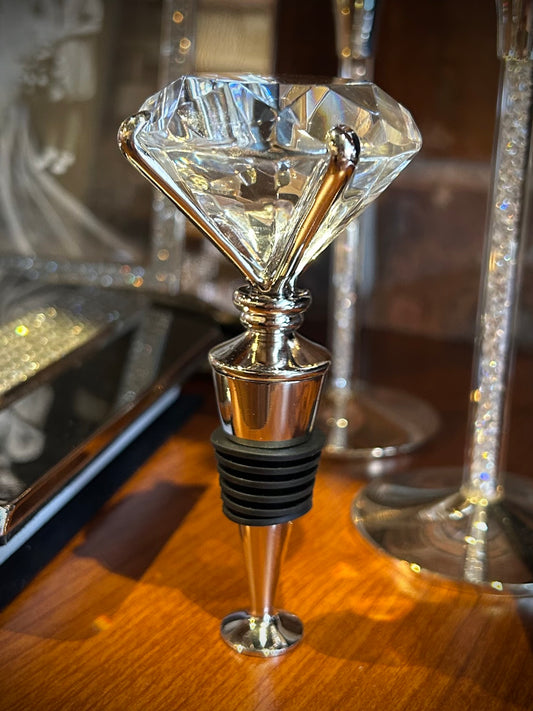 Clear Diamond Shaped Bottle Stopper