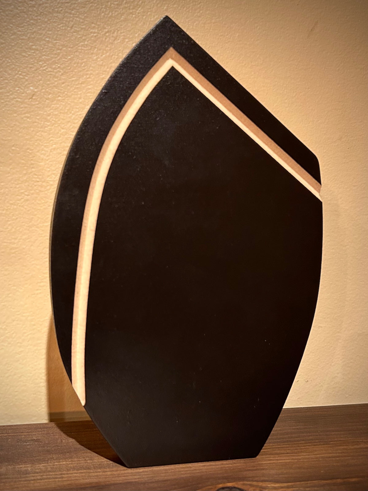Black Painted Wood Pointed Award