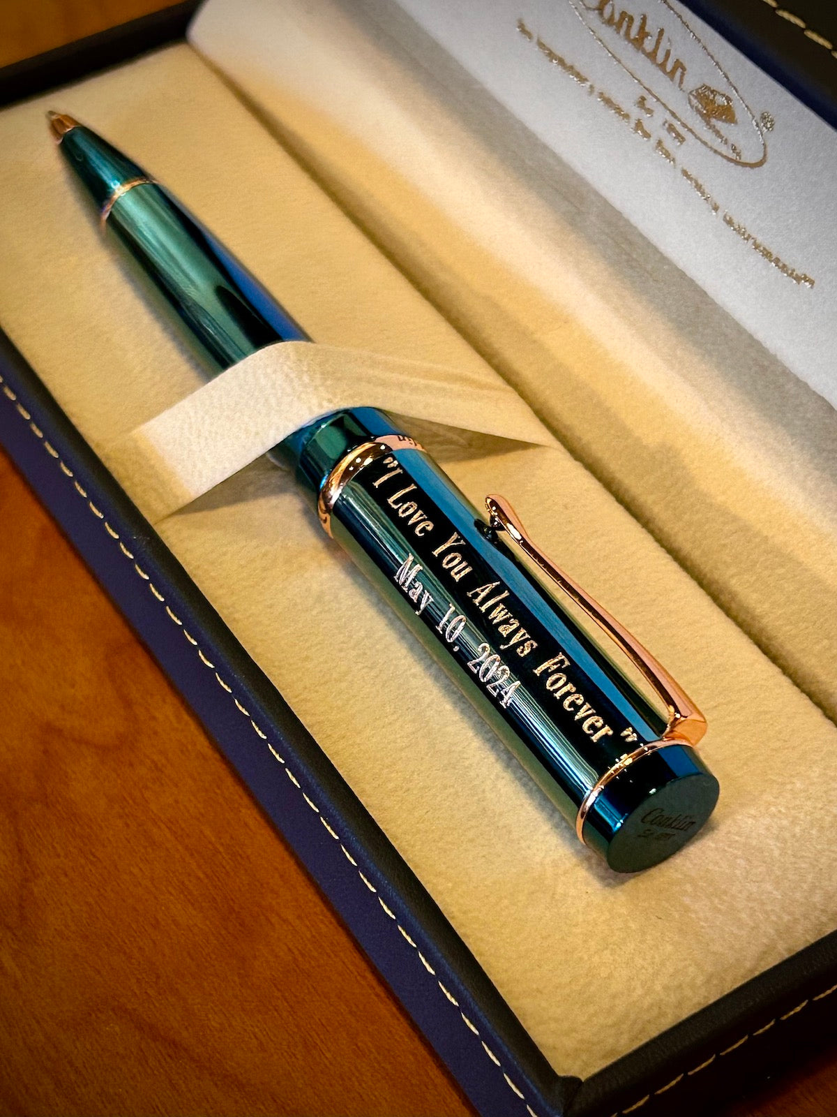 Conklin Duragraph™ Metal Lapis Blue Ballpoint Pen