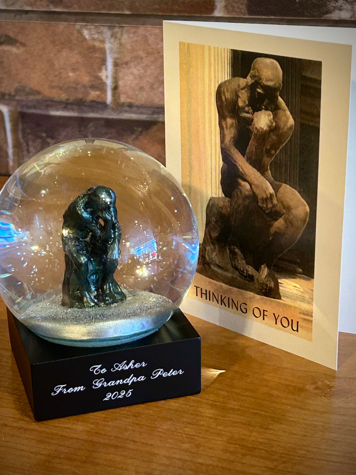 Rodin's The Thinker Snow Globe