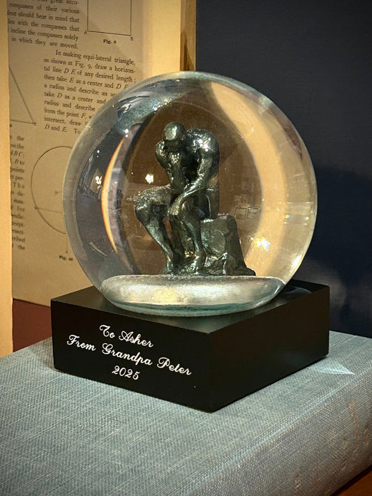 Rodin's The Thinker Snow Globe