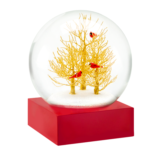 Cardinals on Golden Boughs Snow Globe