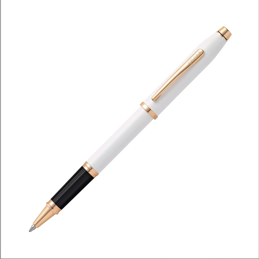 Cross® Century® II Pearlescent White Lacquer with Rose Gold PVD Trim Selectip Rollerball Pen