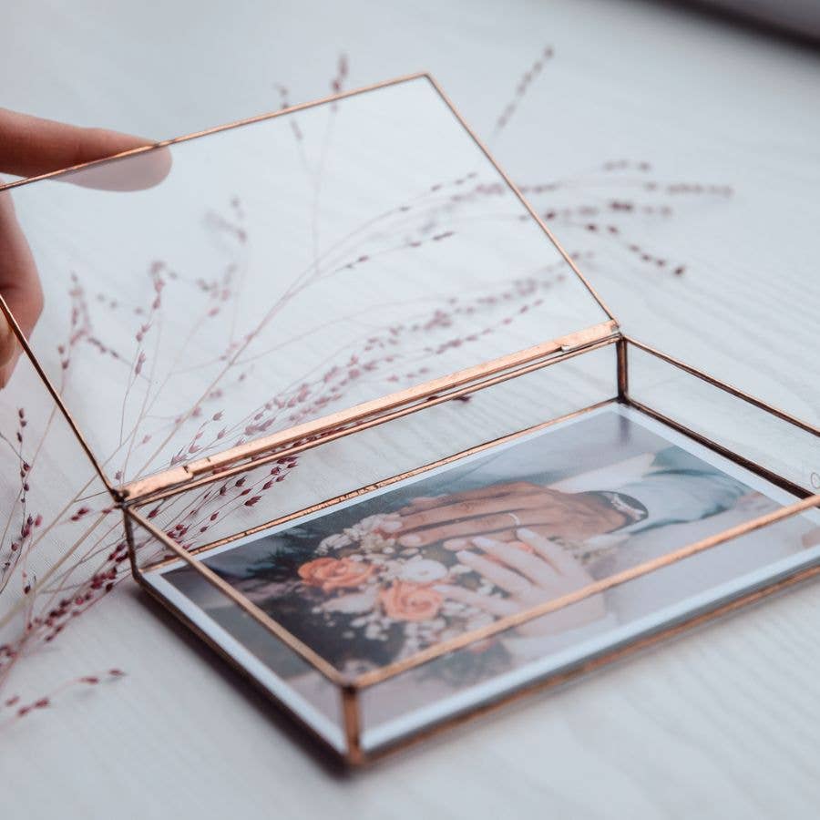 Glass Box for Photos and Ephemera: Copper or Black Trim