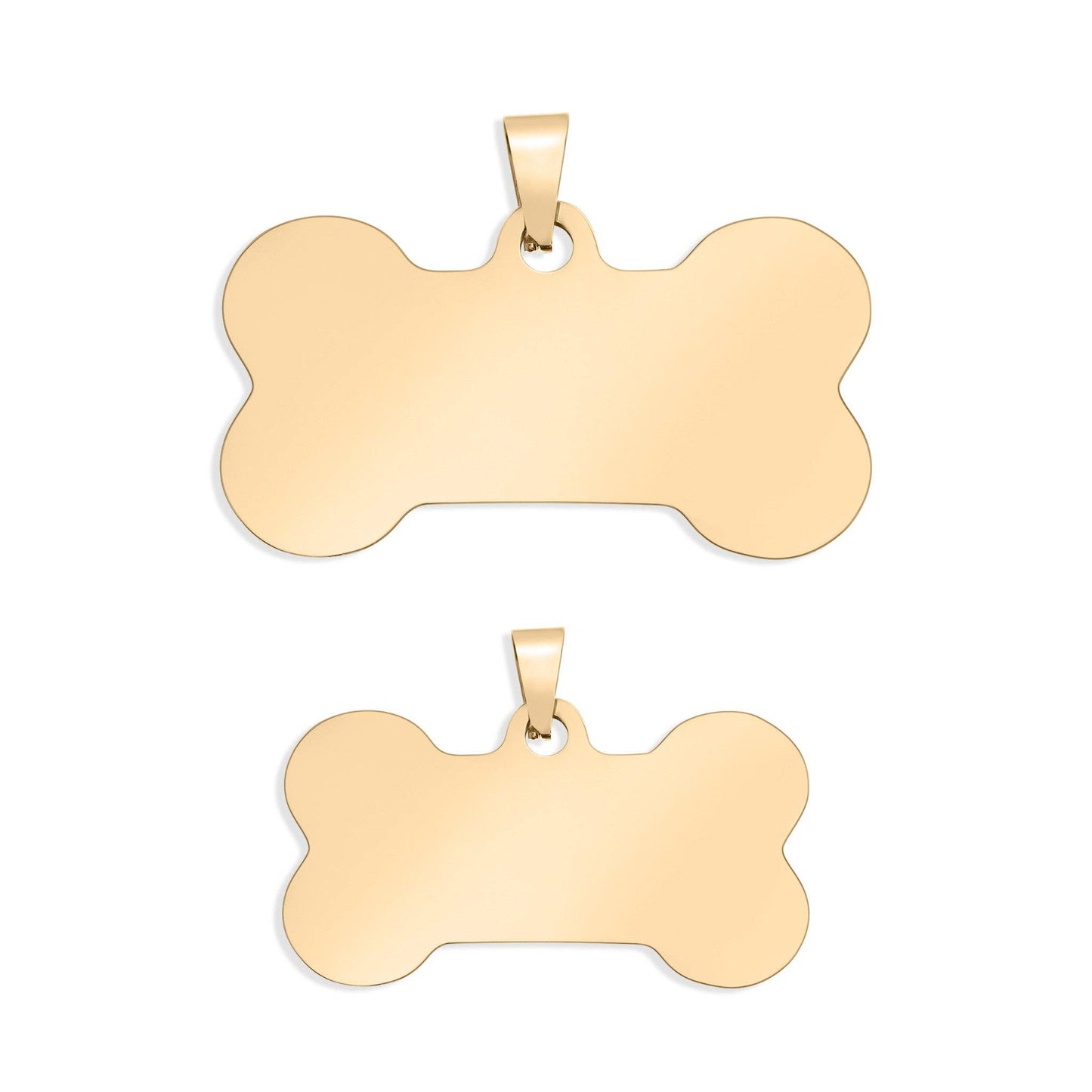 18K Gold PVD Plated Stainless Steel Dog Bone Pet Tag