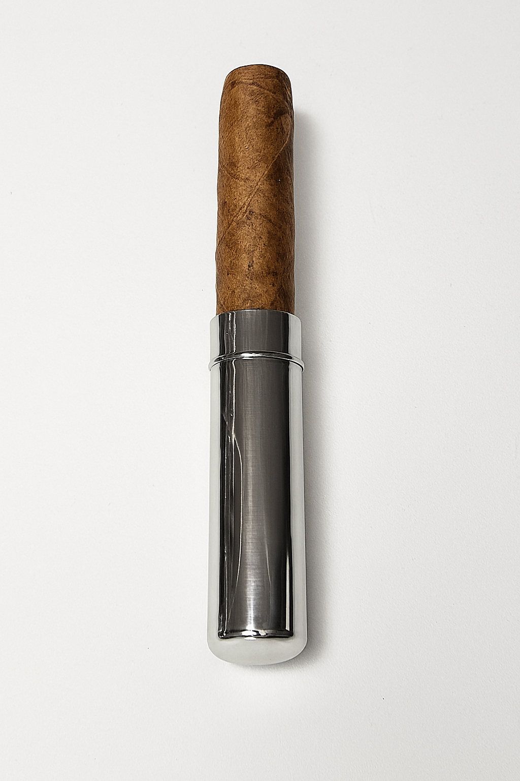 English Pewter Single Cigar Holder