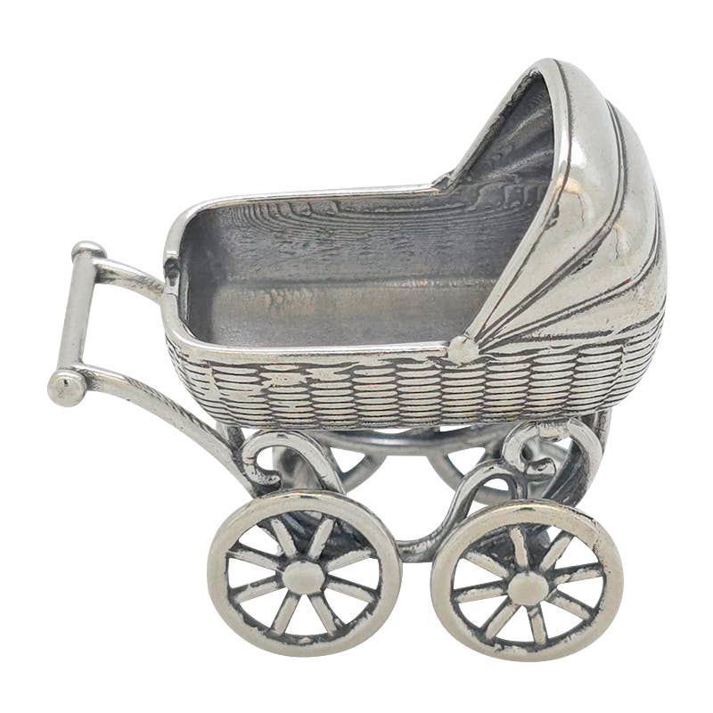 Sterling Silver Baby Carriage Trinket Box