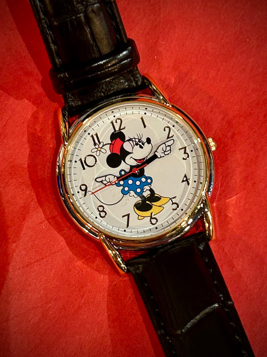 Disney Minnie Mouse with Moving Arms Watch with Black Strap