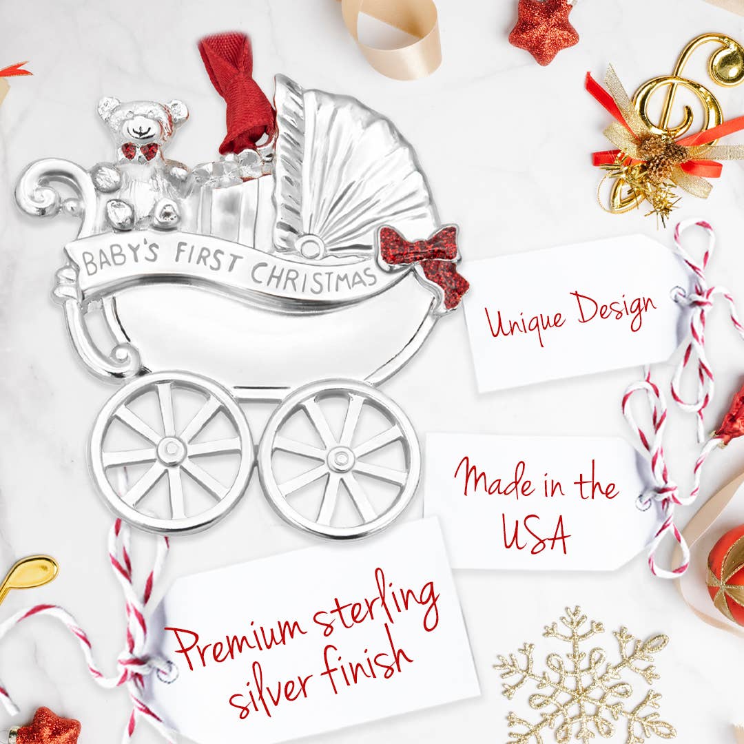 Baby's First Christmas Carriage Ornament