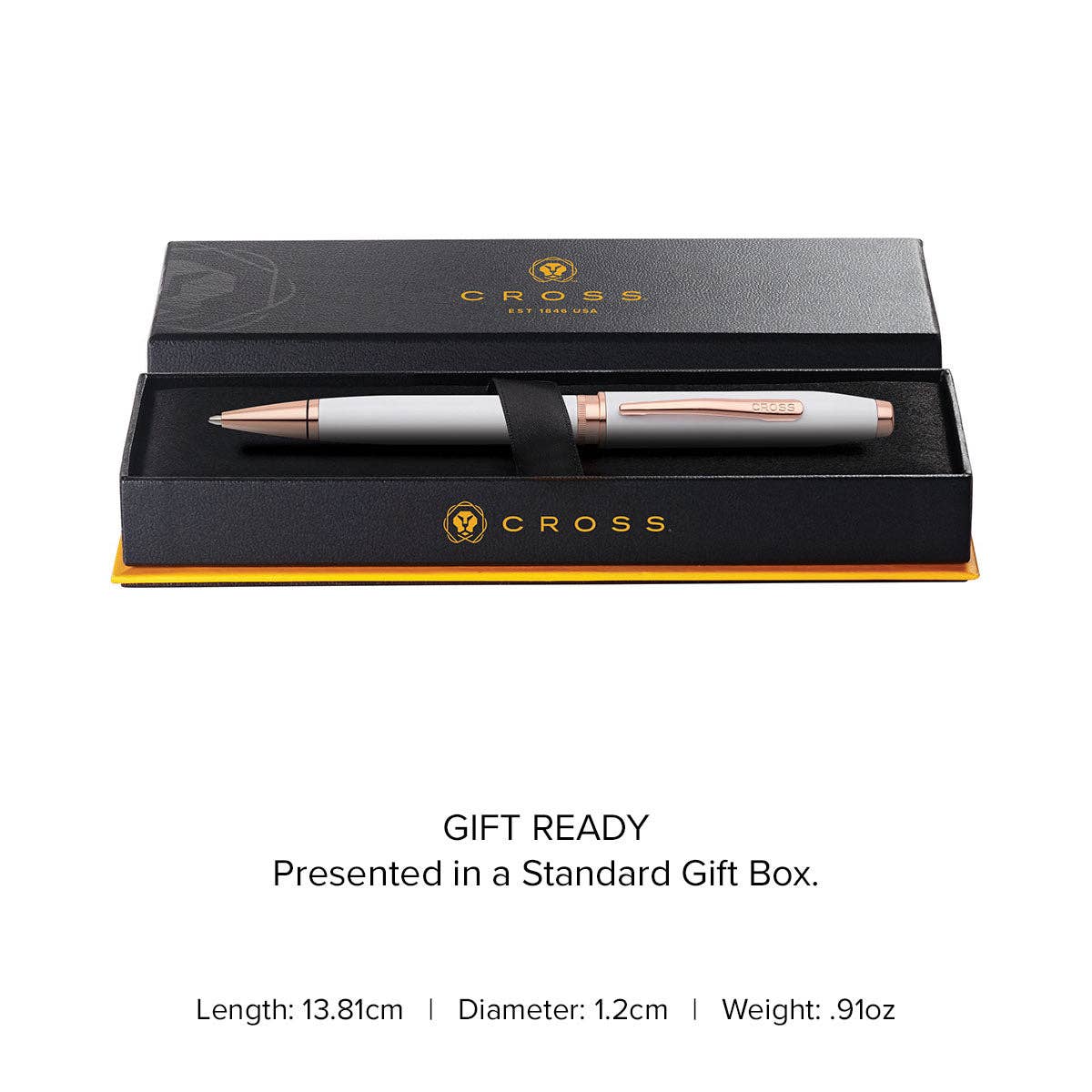 Cross Foundry Pearl White Lacquer with Rose Gold Appointments Ballpoint Pen
