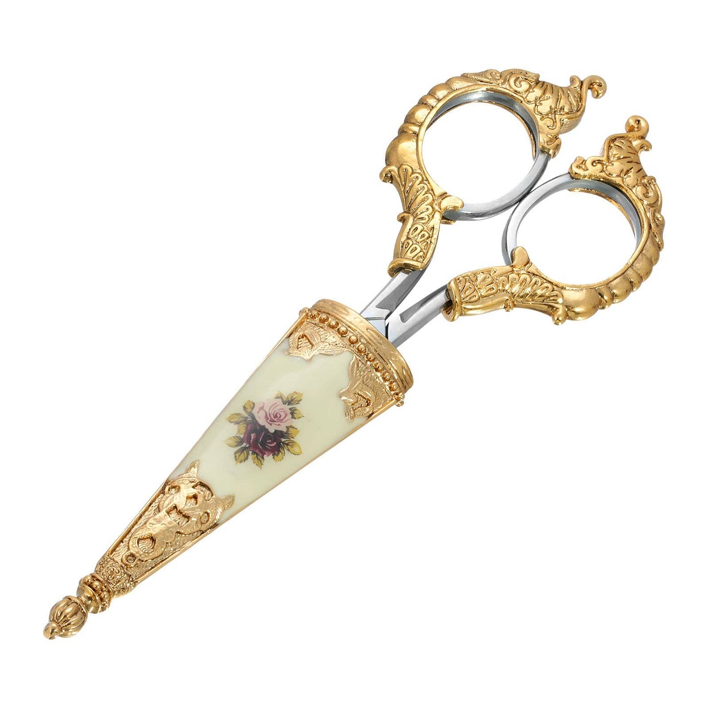 1928 Jewelry Manor House Two Tone Purple And Pink Flower Scissors