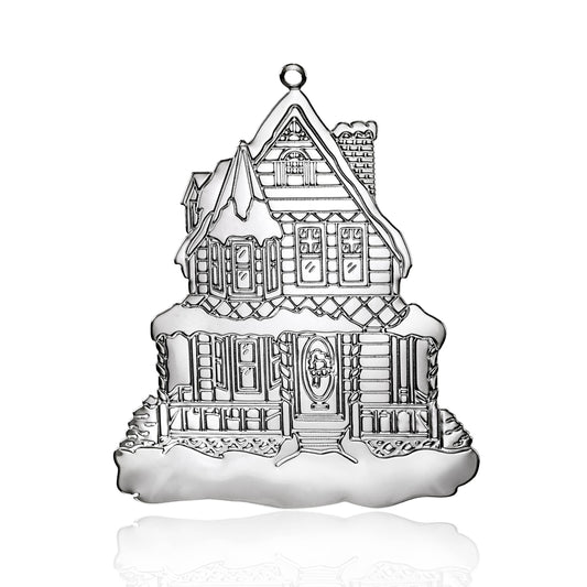 Victorian Home Silver Metal Ornament