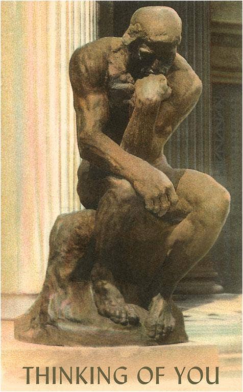 Thinking of You, Rodin's Thinker Sculpture Card