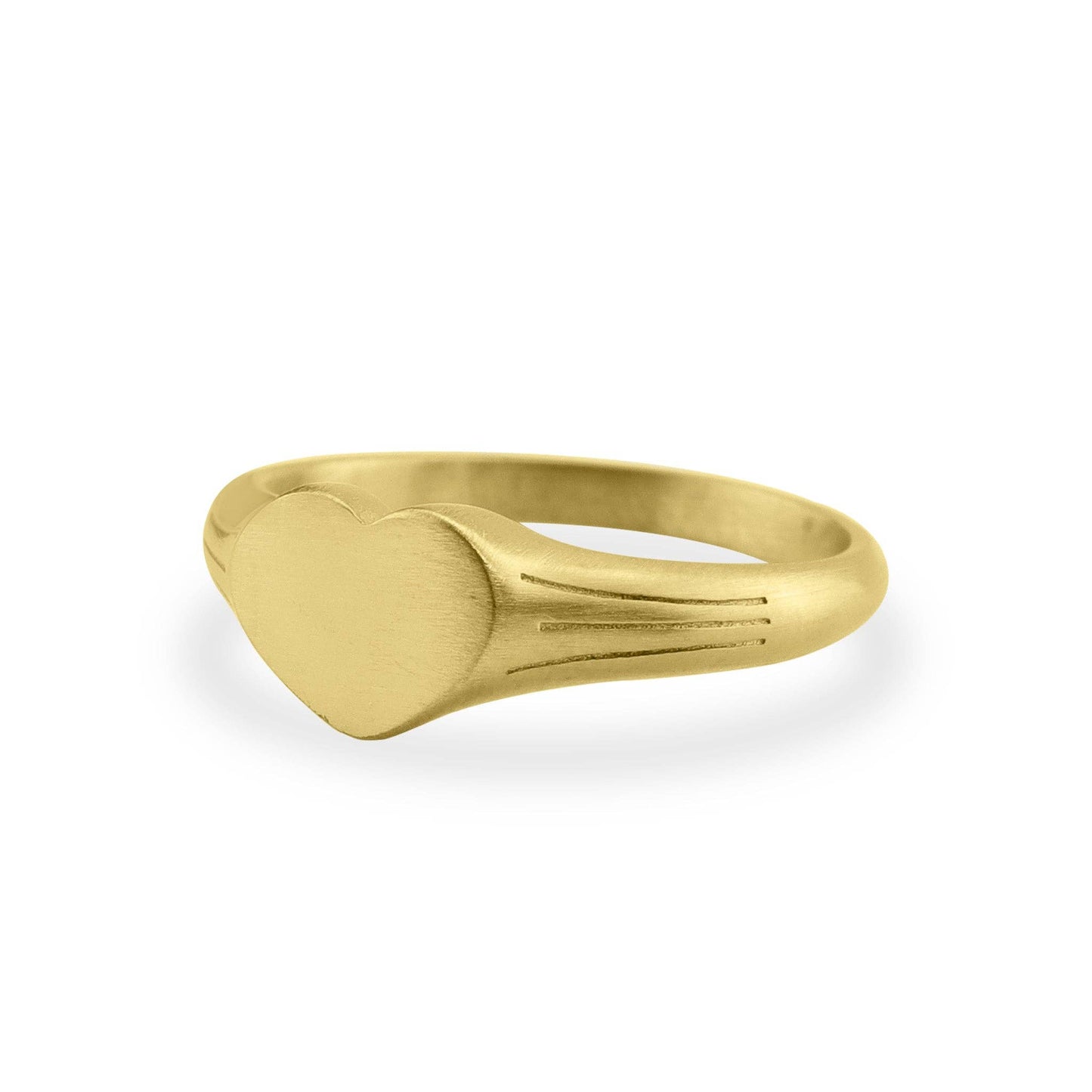 18k Gold PVD Heart Signet Ring