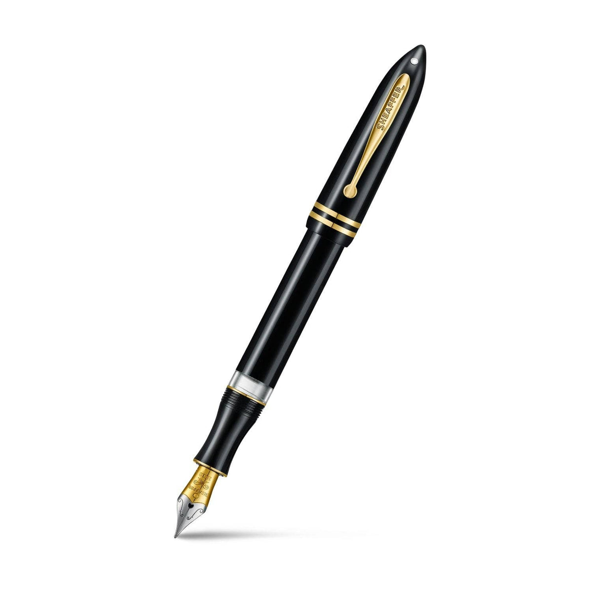 Sheaffer Balance III E893 Glossy Black and Gold Trims Fountain Pen (Medium Nib)