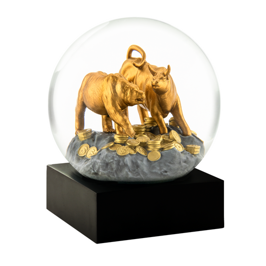 Wall Street Gold Bull & Bear Snow Globe