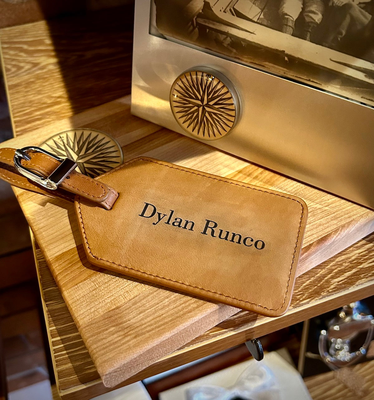 Saddle Leather Luggage Tag