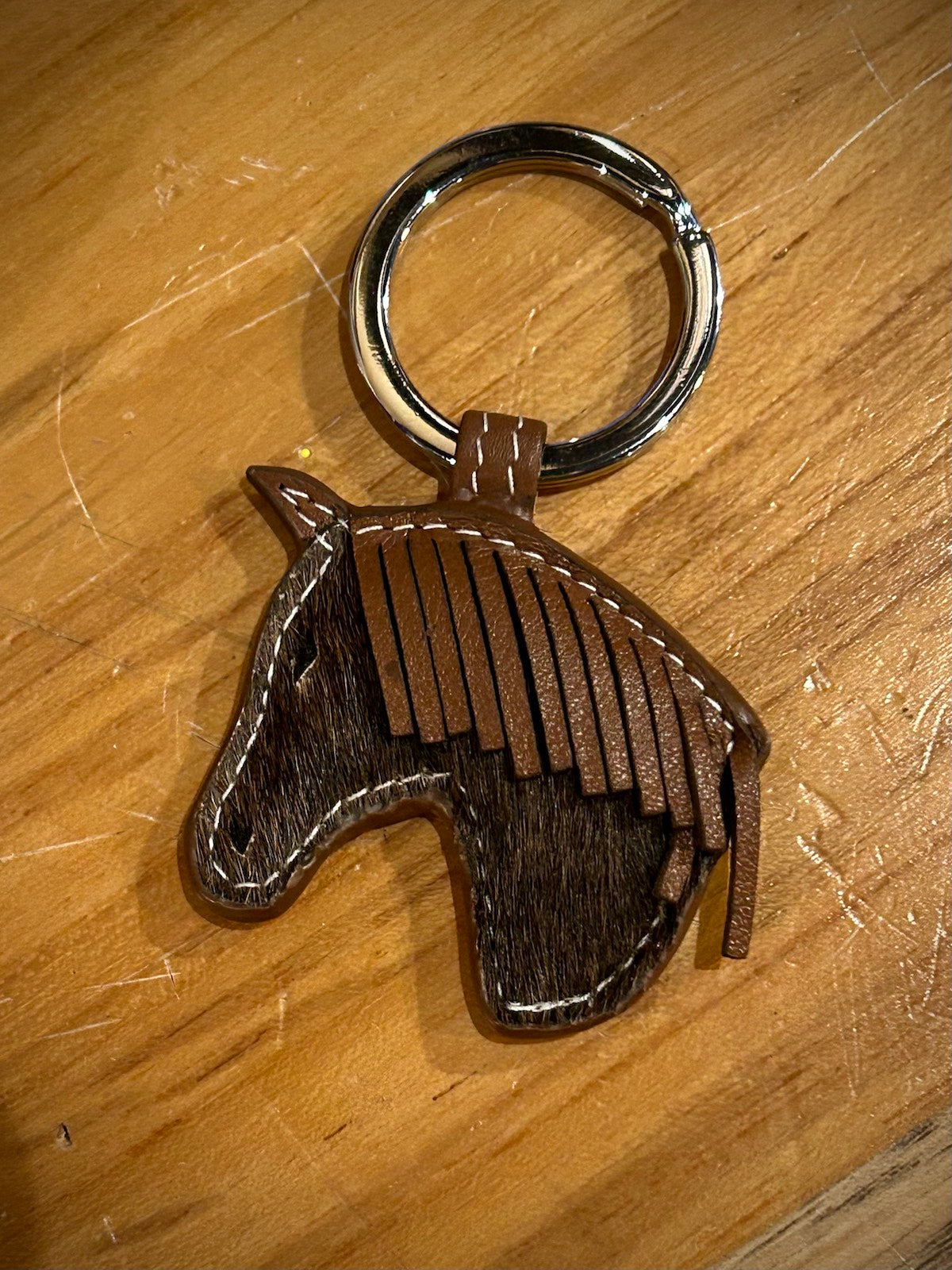 Leather Horse Head Key Fob