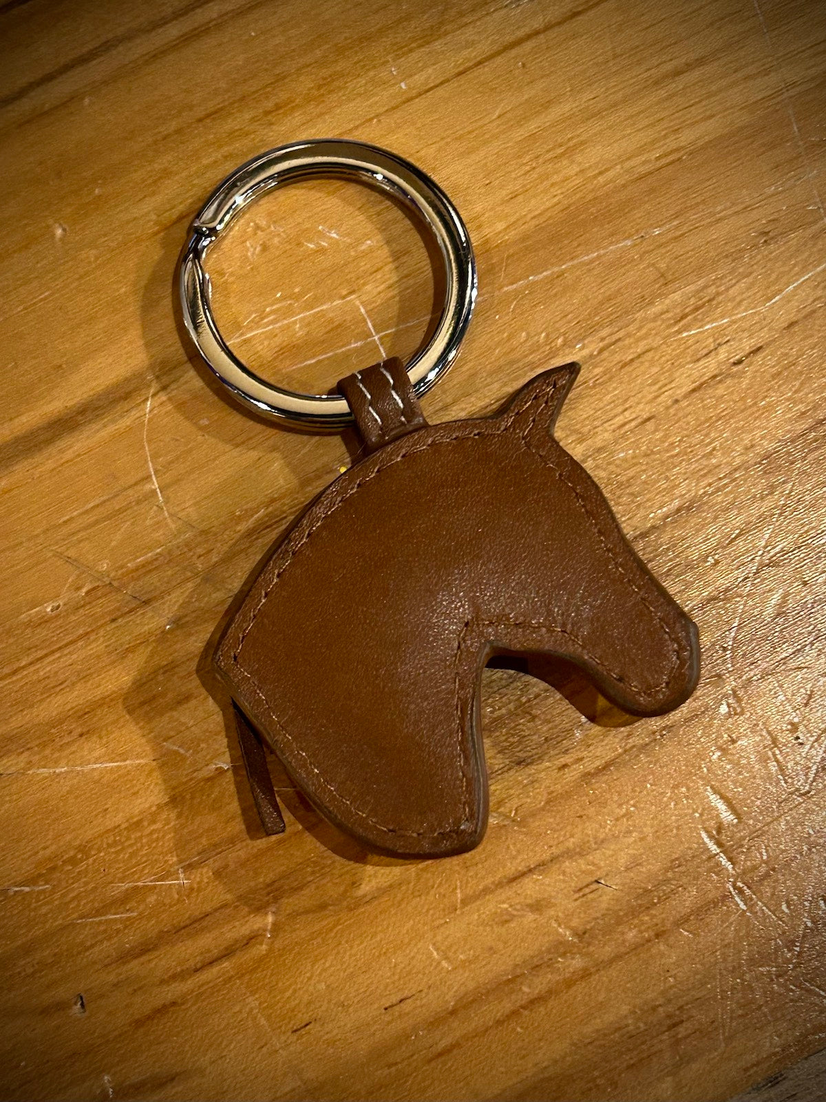 Leather Horse Head Key Fob