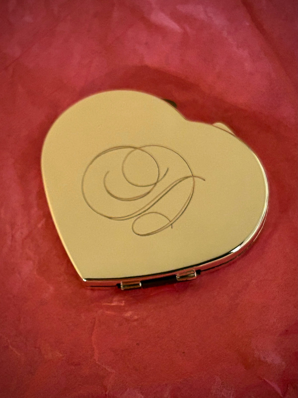 Godinger Heart Shaped Silverplate Compact Mirror