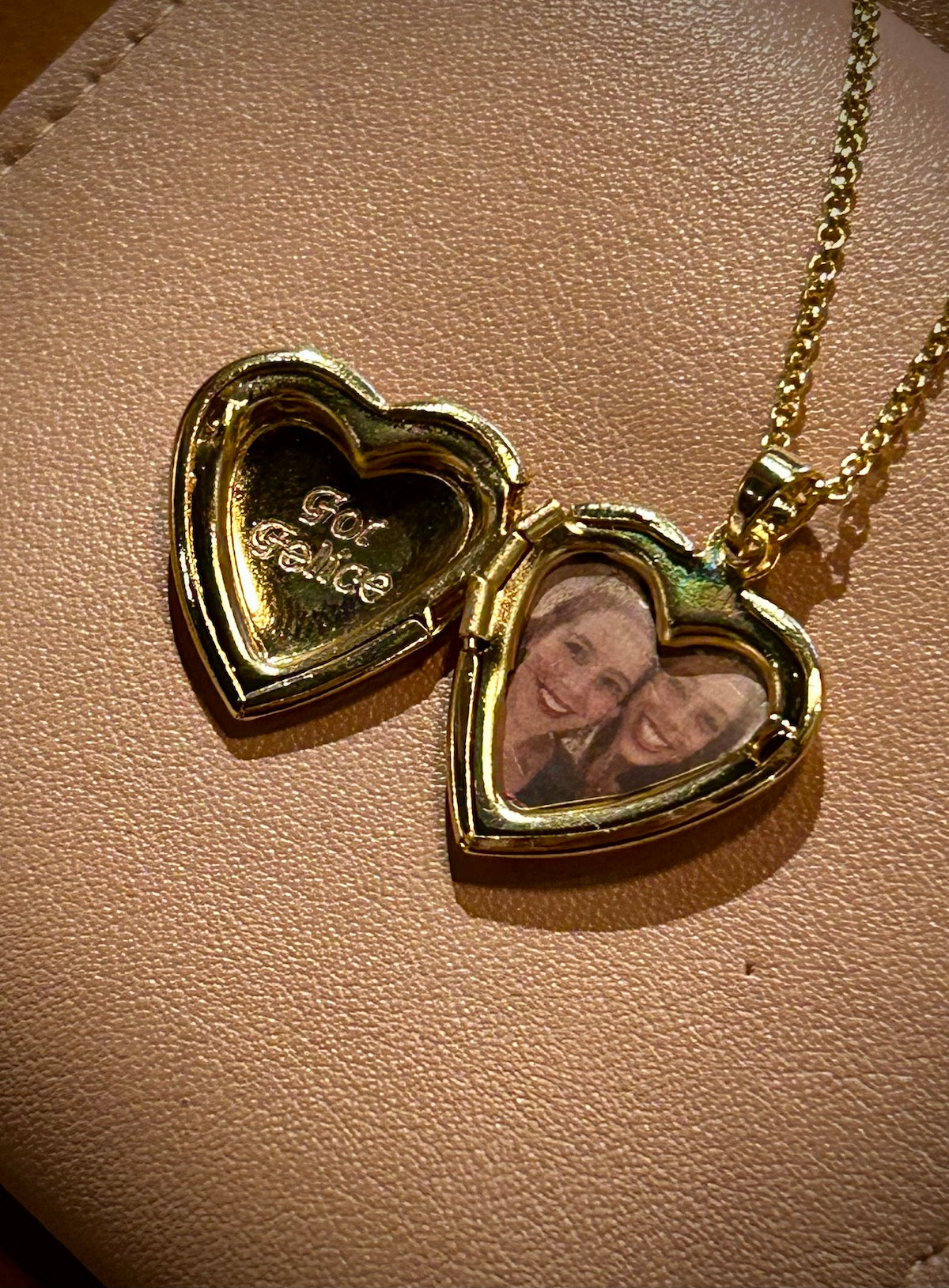 "Forever Love" Gold Vermeil Heart Locket Necklace