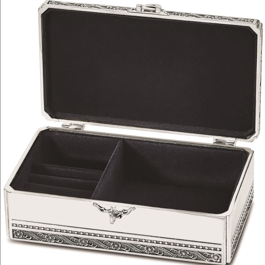 Elegance Silver Classic Jewelry Box with Lock