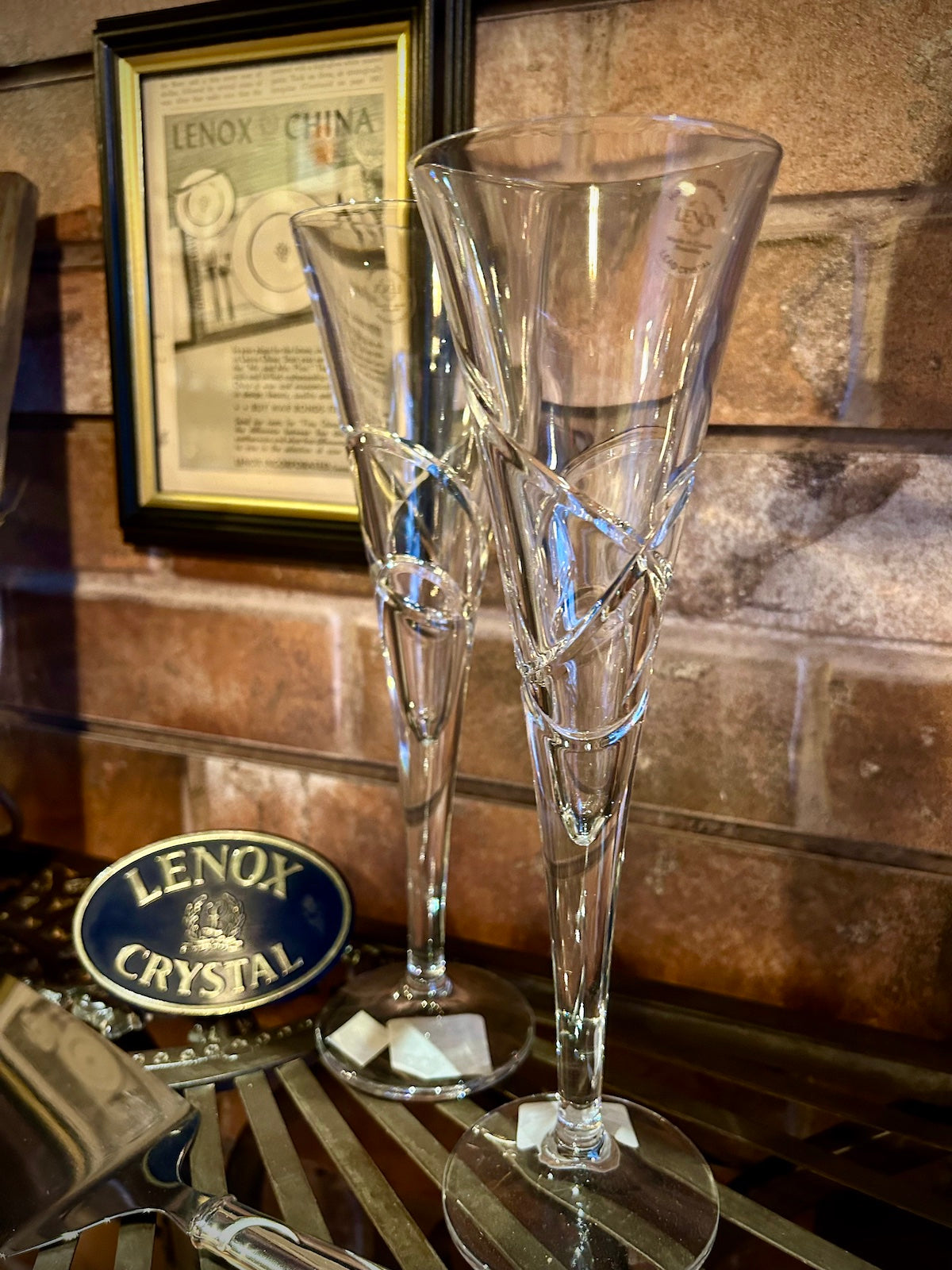 Lenox Adorn Fine Crystal Champagne Flutes