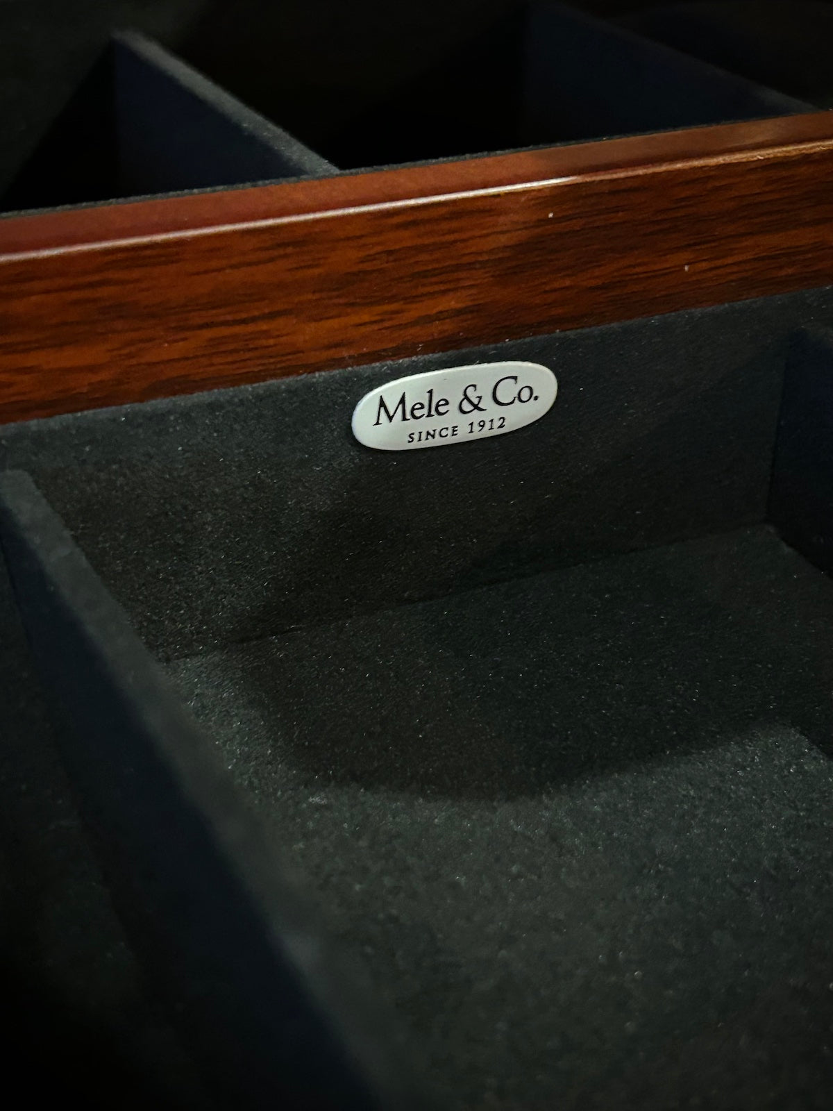 Mele & Co. "Hampden" Glass Top Mahogany Wood Valet