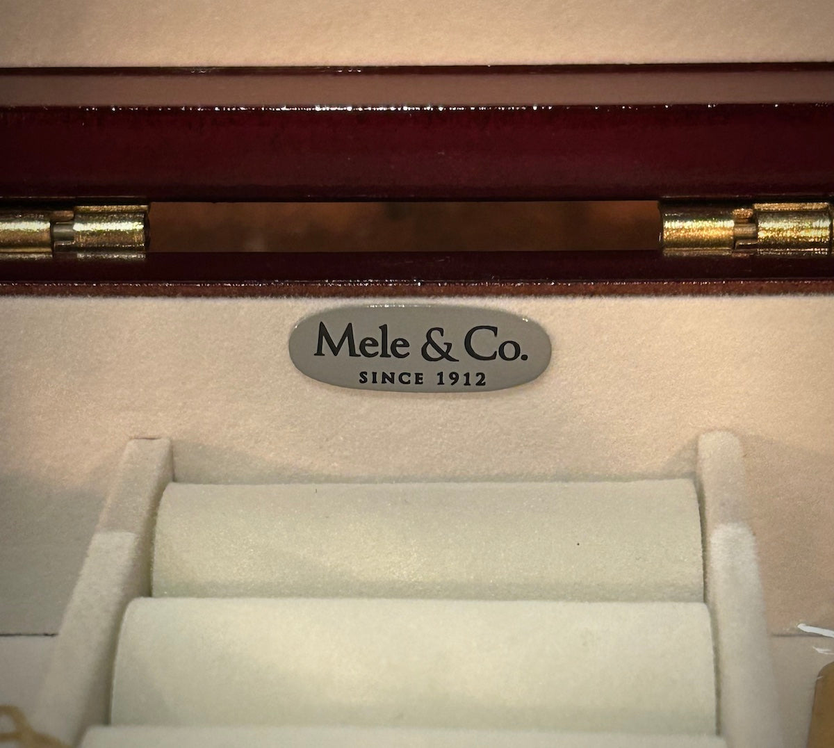 Mele & Co. "Morgan" Cherry Wood Jewelry Box