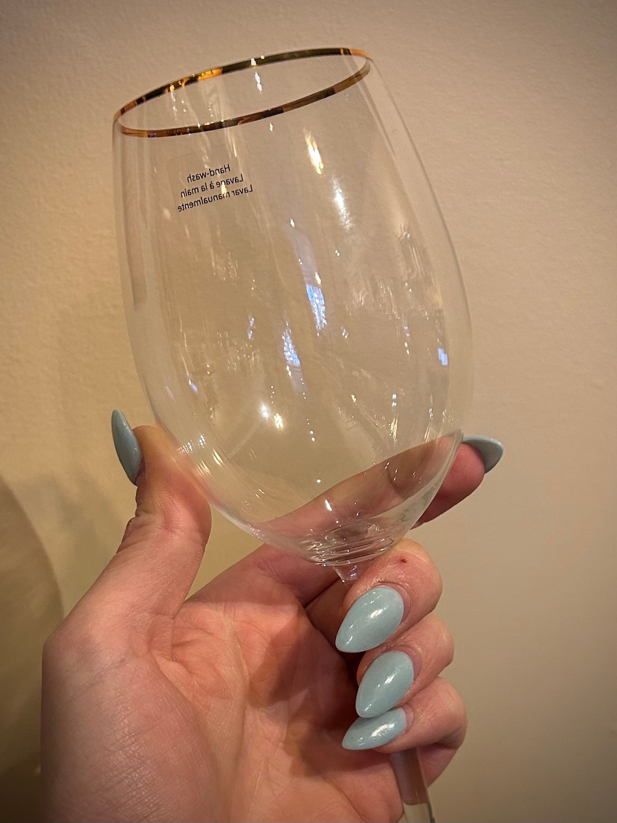 Mikasa Julie Gold Rim 16.5 oz Crystal White Wine Glass