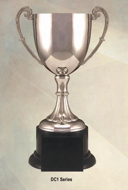 Die Cast Nickel Plated Trophy Cup on Round Base