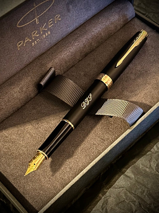 Parker Sonnet Matte Black with Gold Trim Fountain Pen