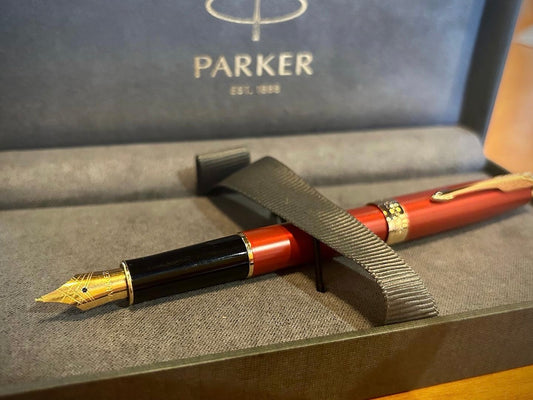 Parker Sonnet Red Lacquer with Gold Trim Fountain Pen