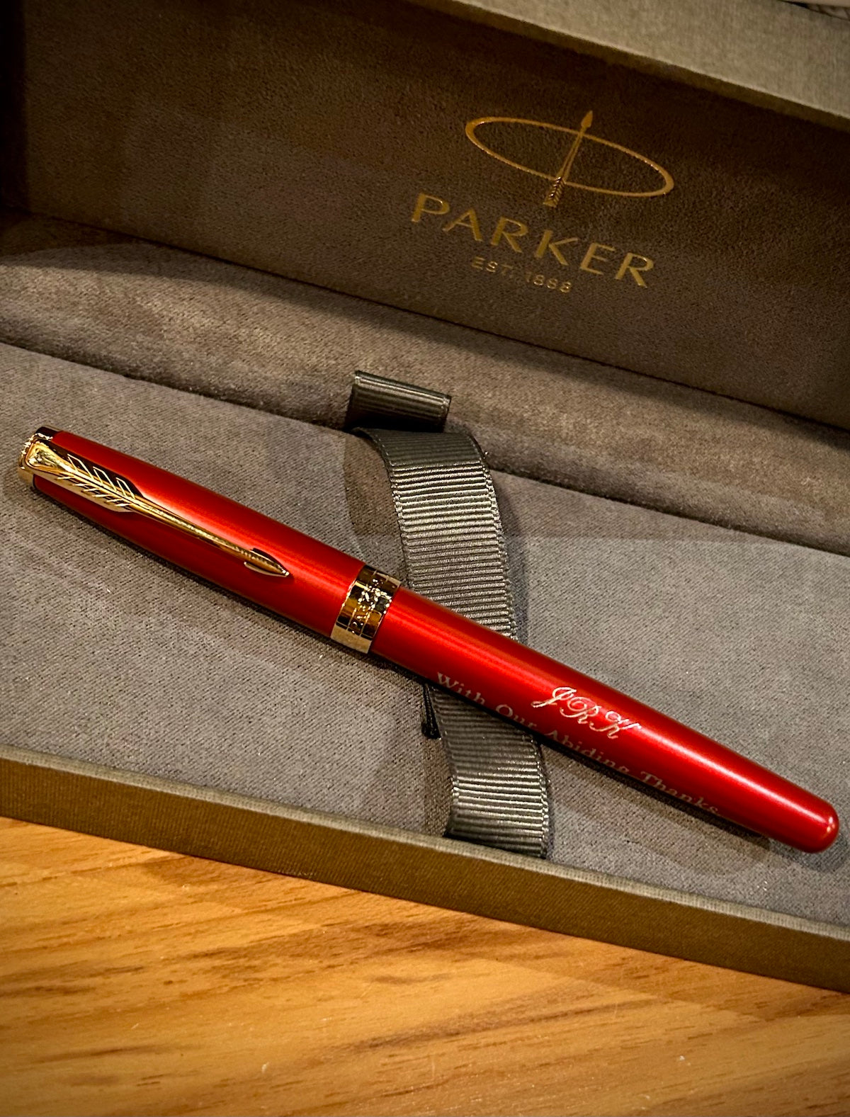 Parker Sonnet Red Lacquer with Gold Trim Rollerball Pen