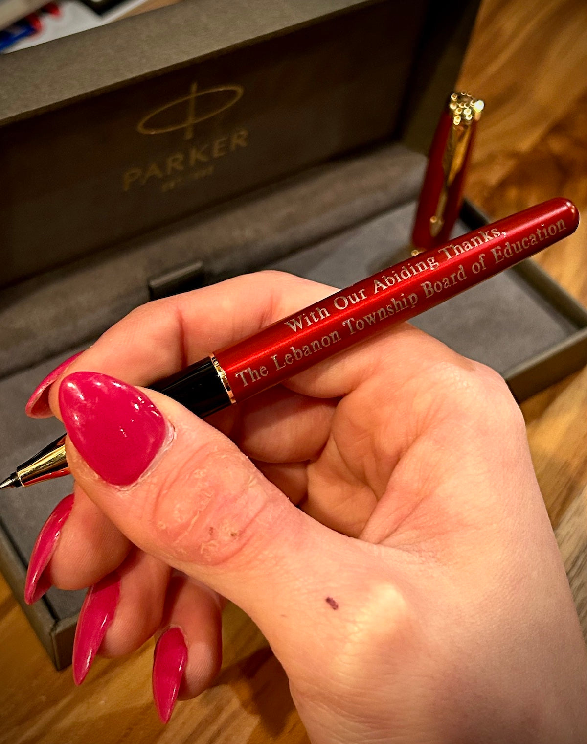 Parker Sonnet Red Lacquer with Gold Trim Rollerball Pen