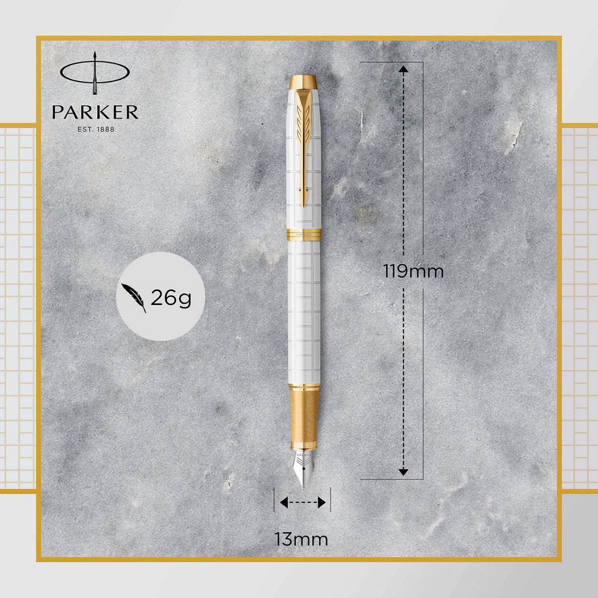 Parker IM Premium Pearl with Gold Trim Fine Nib Fountain Pen