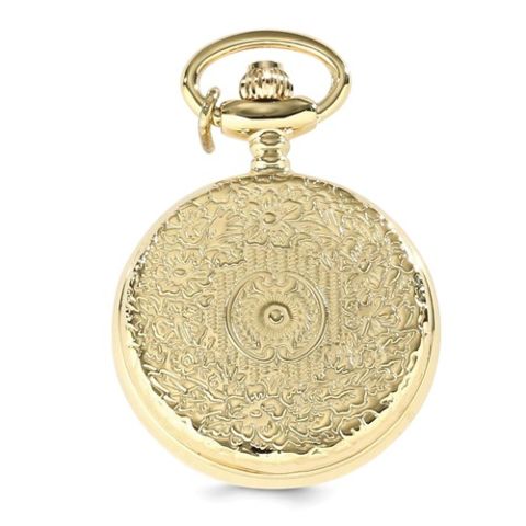 Charles Hubert Gold-finish Scroll Design Watch Pendant Necklace