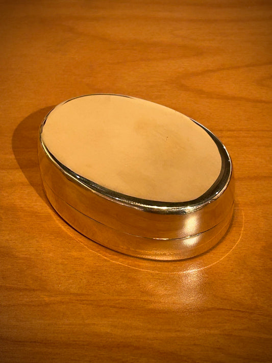 3" Oval Polished Brass Trinket/Pill/Tobacco Box