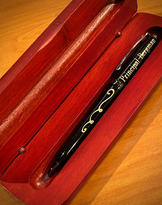 Rosewood Finish Pen Case Box