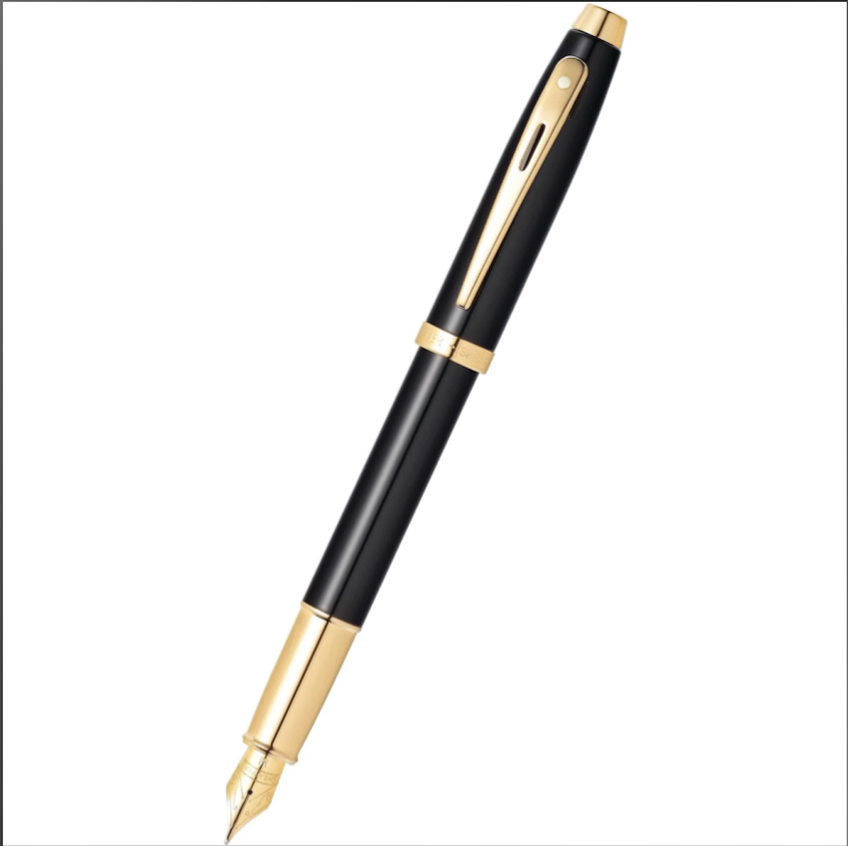 Sheaffer 100 Glossy Black with Gold Trim Fountain Pen