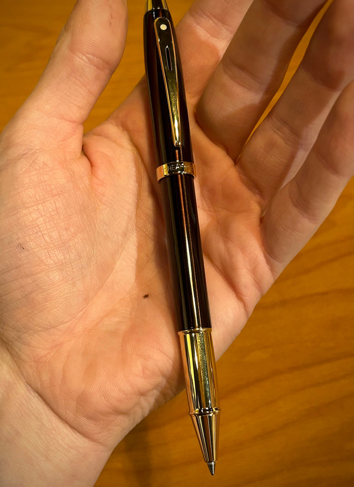 Sheaffer 100 Coffee Brown with Gold Trim Rollerball Pen