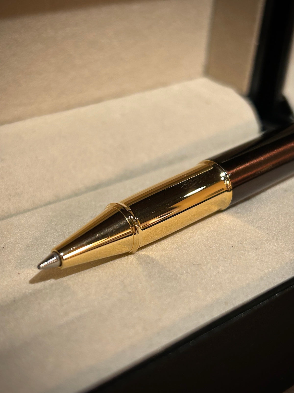 Sheaffer 100 Coffee Brown with Gold Trim Rollerball Pen