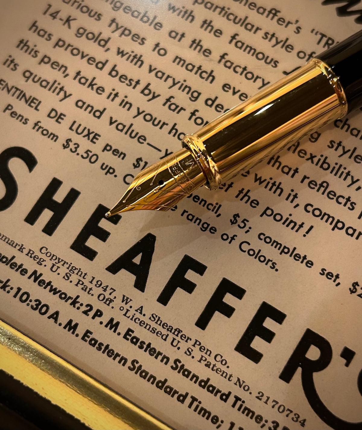 Sheaffer 100 Glossy Black with Gold Trim Fountain Pen