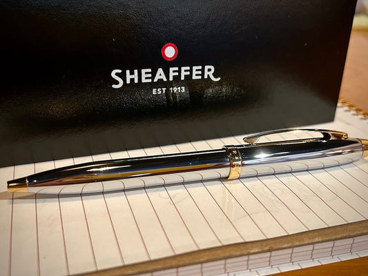 Sheaffer 100 Chrome with Gold Trim Ballpoint Pen